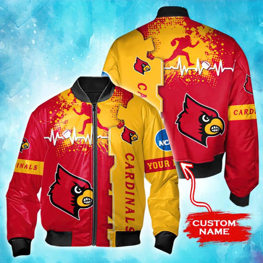 CREATOR: gd-jpeg v1.0 (using IJG JPEG v62), quality = 82 NCAA Louisville Cardinals Custom Name Bomber Jacket