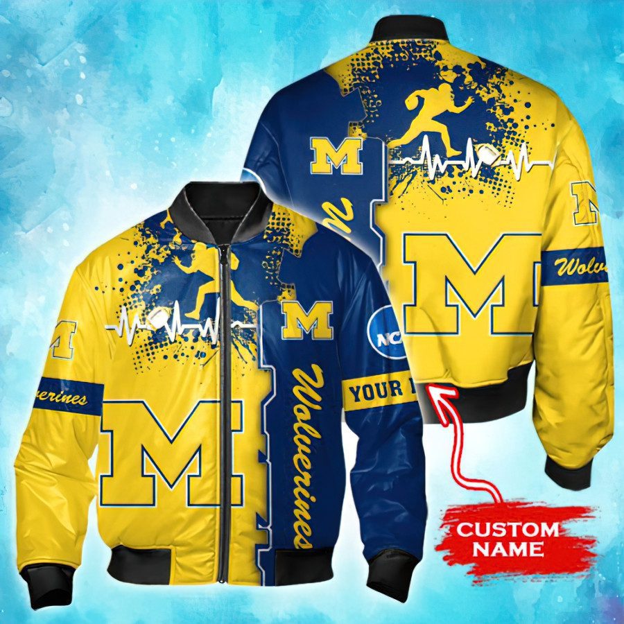 CREATOR: gd-jpeg v1.0 (using IJG JPEG v62), quality = 82 NCAA Michigan Wolverines Custom Name Bomber Jacket