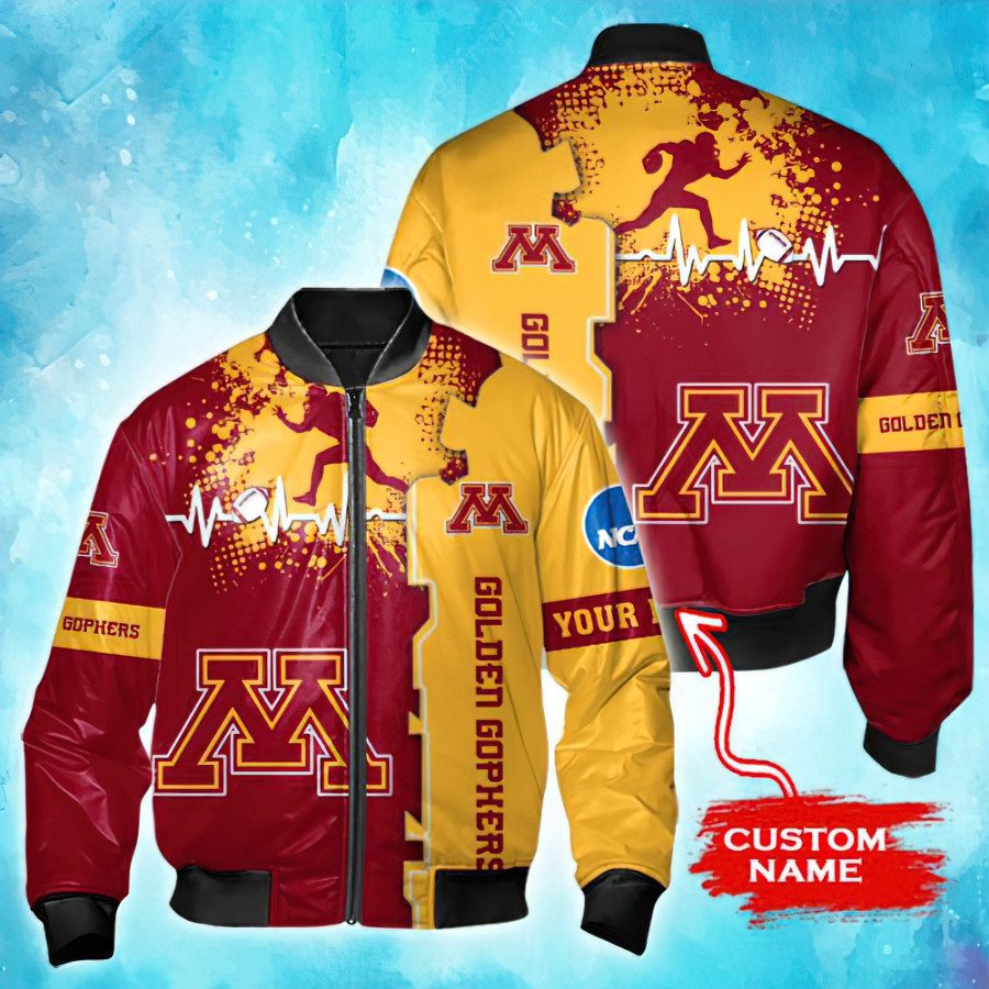 CREATOR: gd-jpeg v1.0 (using IJG JPEG v62), quality = 82 NCAA Minnesota Golden Gophers Tide Custom Name Bomber Jacket