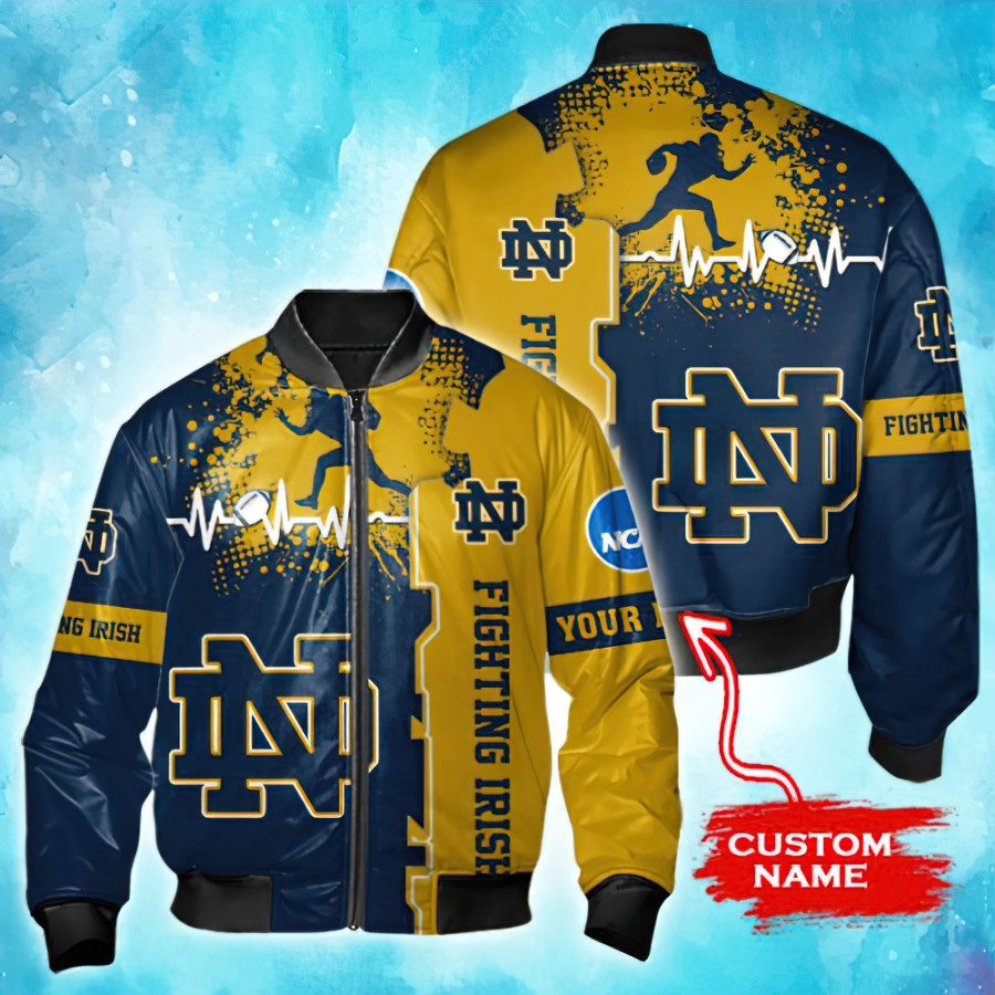 CREATOR: gd-jpeg v1.0 (using IJG JPEG v62), quality = 82 NCAA Notre Dame Fighting Irish Custom Name Bomber Jacket