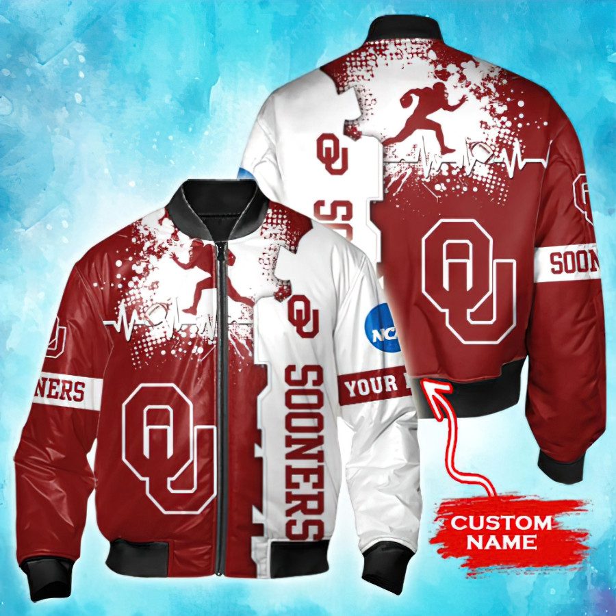 CREATOR: gd-jpeg v1.0 (using IJG JPEG v62), quality = 82 NCAA Oklahoma Sooners Custom Name Bomber Jacket
