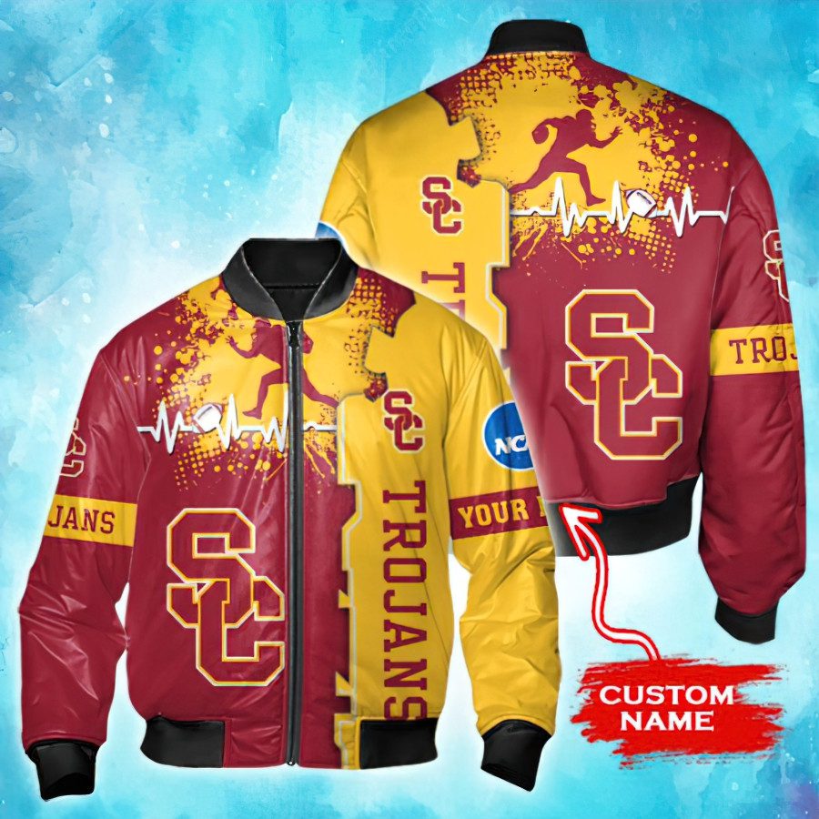 CREATOR: gd-jpeg v1.0 (using IJG JPEG v62), quality = 82 NCAA USC Trojans Tide Custom Name Bomber Jacket