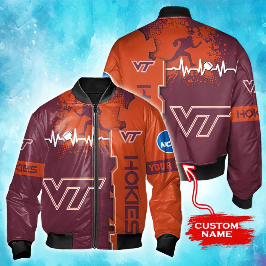 CREATOR: gd-jpeg v1.0 (using IJG JPEG v62), quality = 82 NCAA Virginia Tech Hokies Tide Custom Name Bomber Jacket