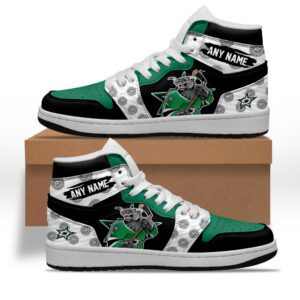 NHL Dallas Stars Team Mascot Design Jordan High Top Sneakers JD1 Shoes FJD1033
