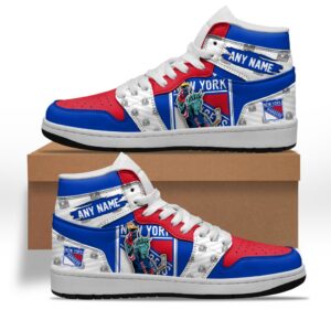 NHL New York Rangers Team Mascot Design Jordan High Top Sneakers JD1 Shoes FJD1023