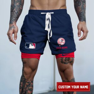 New York Yankees MLB Personalized Double Layer Shorts WDS1142