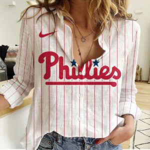 Philadelphia Phillies Women Casual Shirt Linen Shirt GWS1082