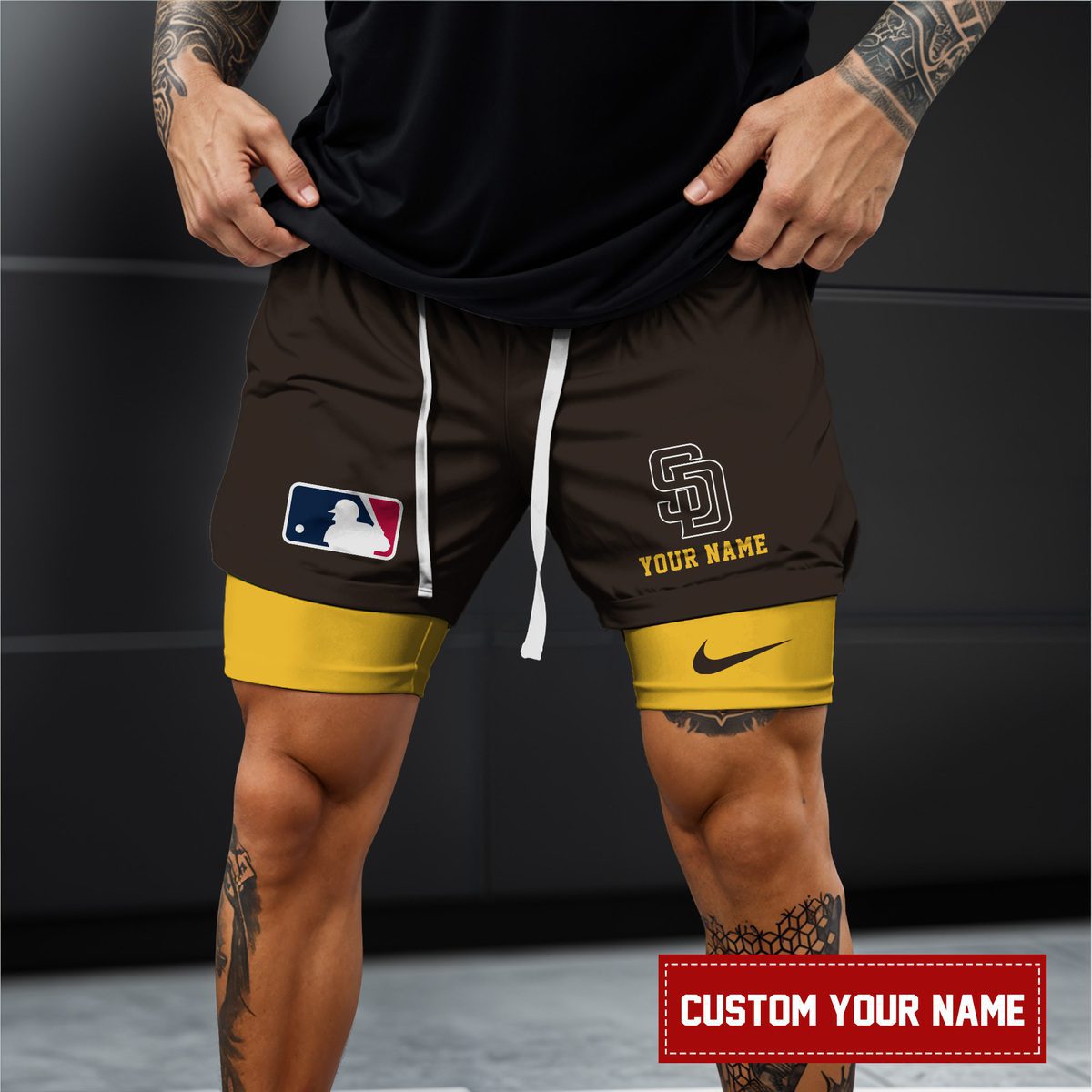 San-Diego-Padres-MLB-Personalized-Double-Layer-Shorts-WDS1150-1