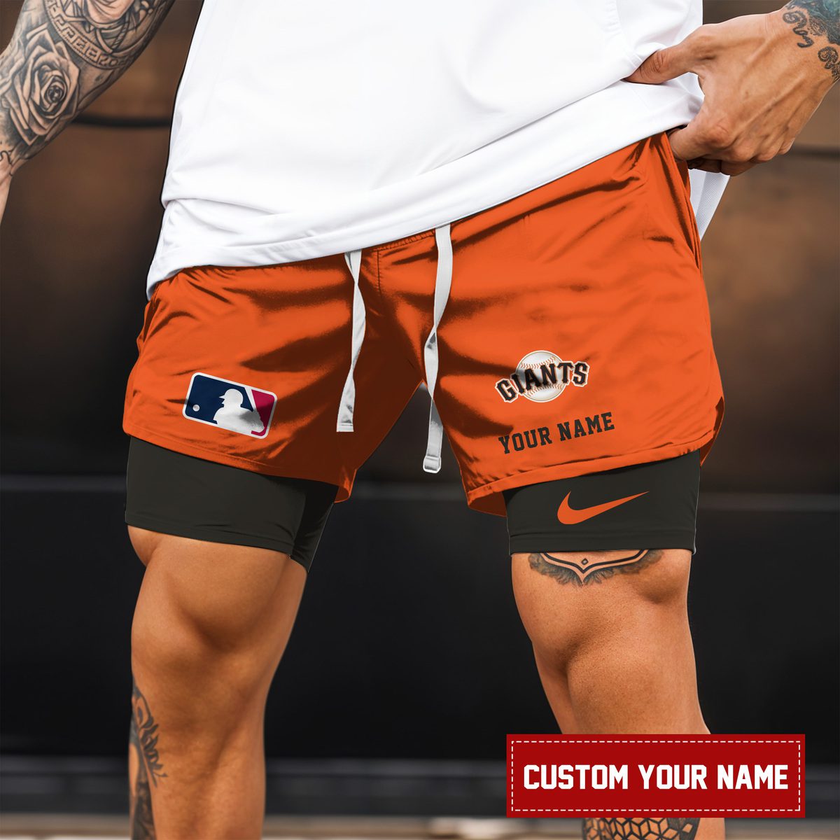 San-Francisco-Giants-MLB-Personalized-Double-Layer-Shorts-WDS1155-2