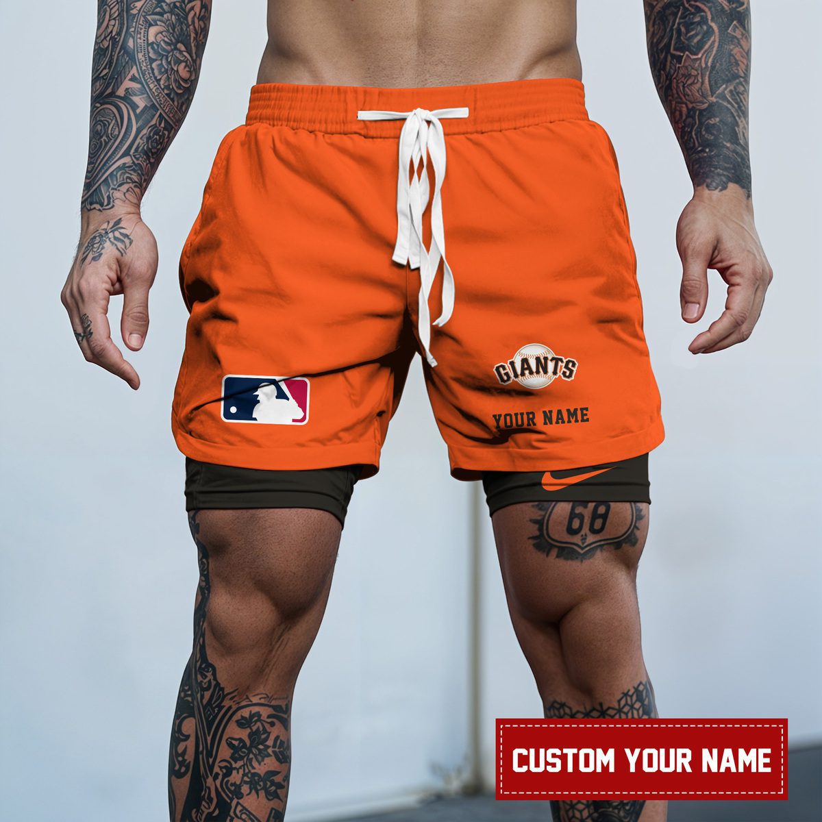 San-Francisco-Giants-MLB-Personalized-Double-Layer-Shorts-WDS1155 San Francisco Giants MLB Personalized Double Layer Shorts WDS1155