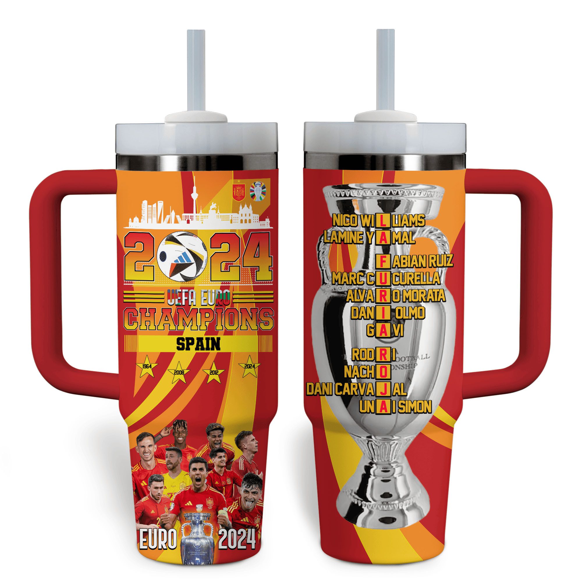 Spain-National-Football-Team-Champion-Final-Campeones-Euro-2024-40oz-Stanley-Tumbler-JSC1033 Spain National Football Team Champion Final Campeones Euro 2024 40oz Stanley Tumbler JSC1033