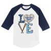 Tampa Bay Rays Baseball LOVE 3/4 Navy Blue Sleeve Raglan Shirt