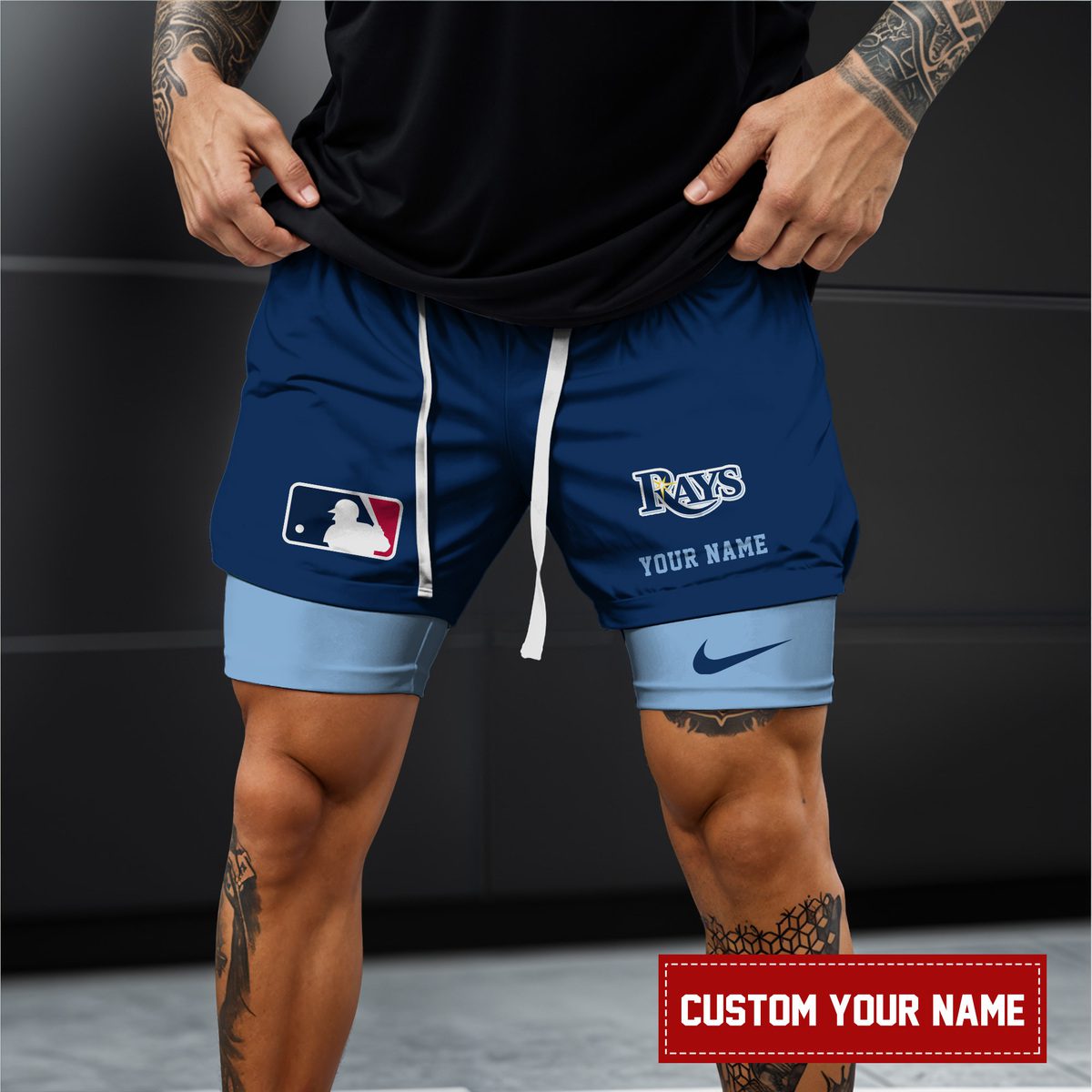 Tampa-Bay-Rays-MLB-Personalized-Double-Layer-Shorts-WDS1151-1