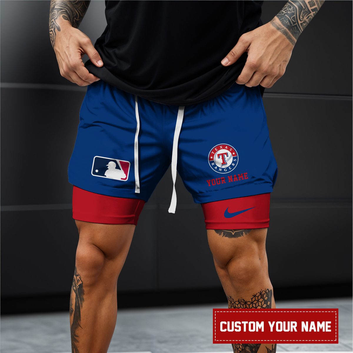Texas-Rangers-MLB-Personalized-Double-Layer-Shorts-WDS1154-1