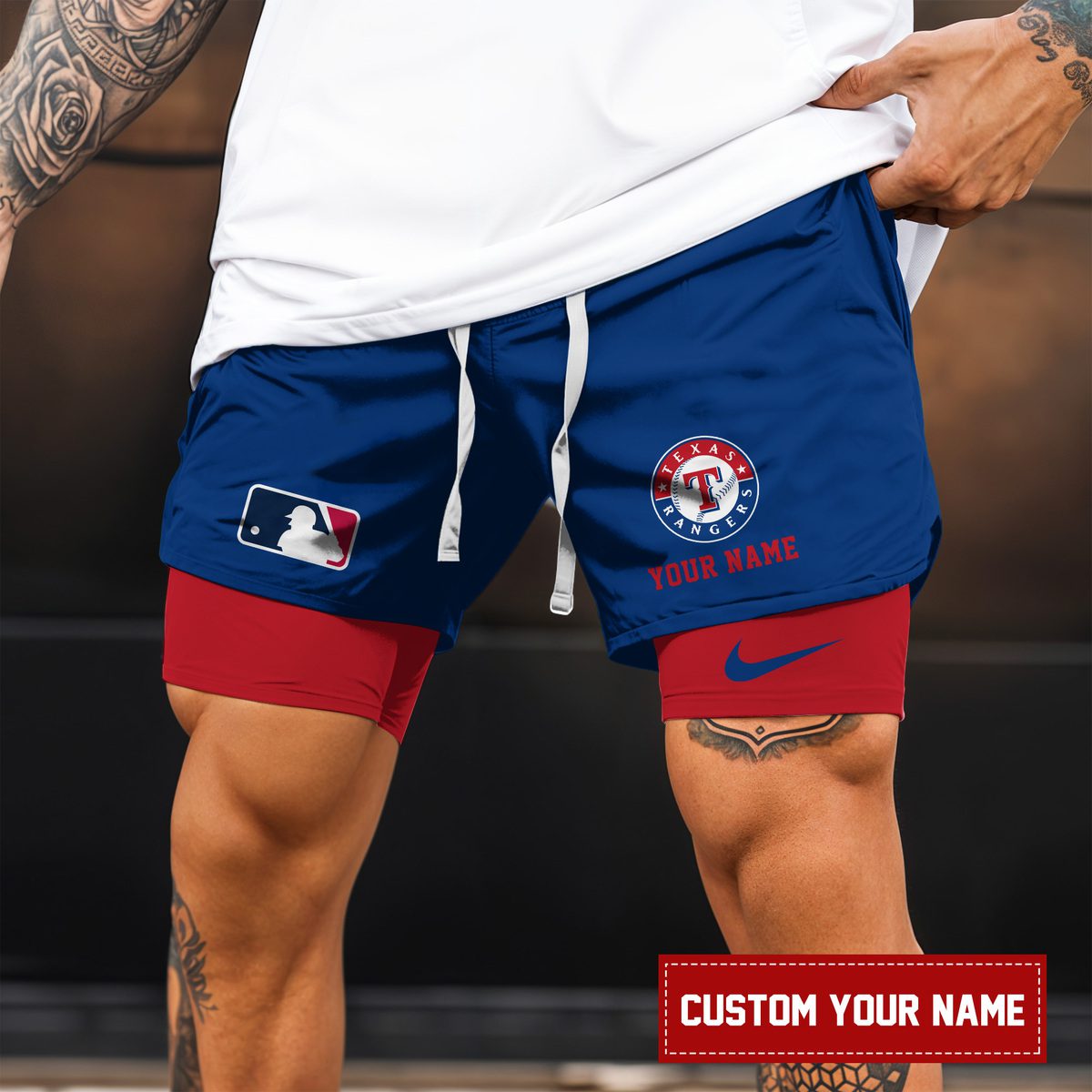 Texas-Rangers-MLB-Personalized-Double-Layer-Shorts-WDS1154-2