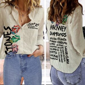 The Rolling Stones Women Casual Shirt 3D Linen Shirt GWS1162