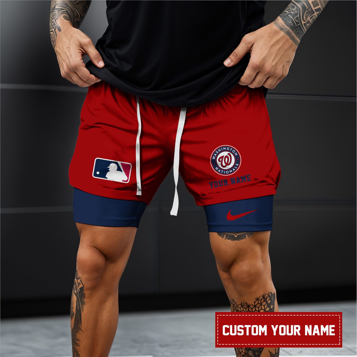 Washington-Nationals-MLB-Personalized-Double-Layer-Shorts-WDS1157-1