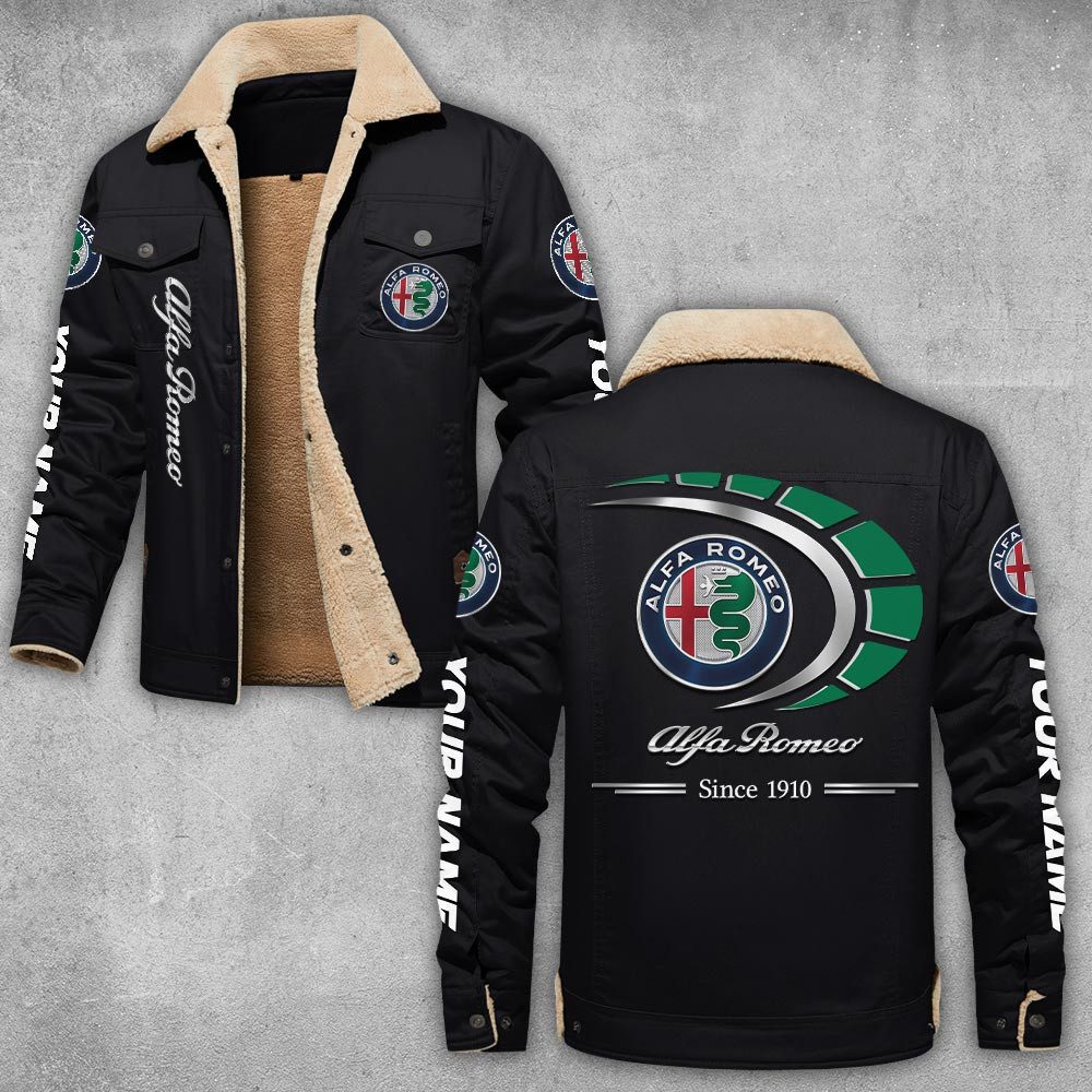 Alfa-Romeo-Lapel-Collar-Fleece-Cargo-Jacket-Winter-Jacket-LCJ1081 Alfa Romeo Lapel Collar Fleece Cargo Jacket Winter Jacket LCJ1081