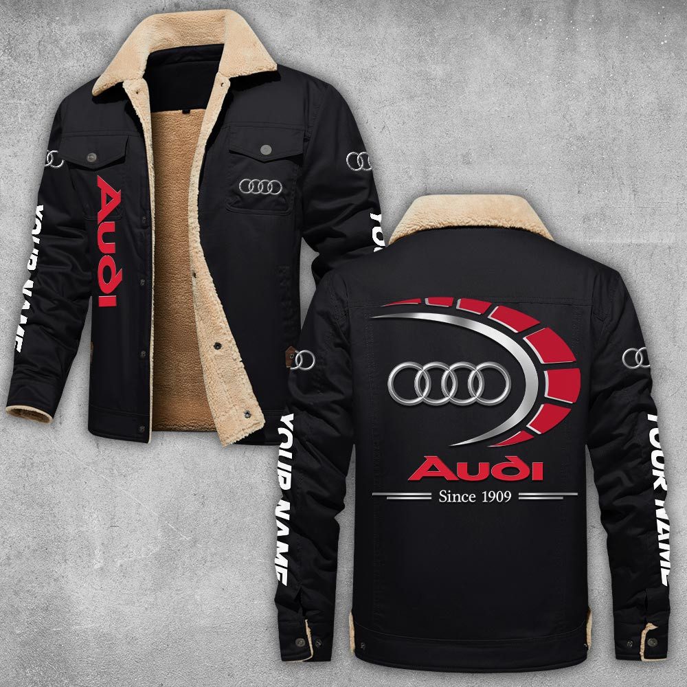 Audi-Lapel-Collar-Fleece-Cargo-Jacket-Winter-Jacket-LCJ1007 Audi Lapel Collar Fleece Cargo Jacket Winter Jacket LCJ1007