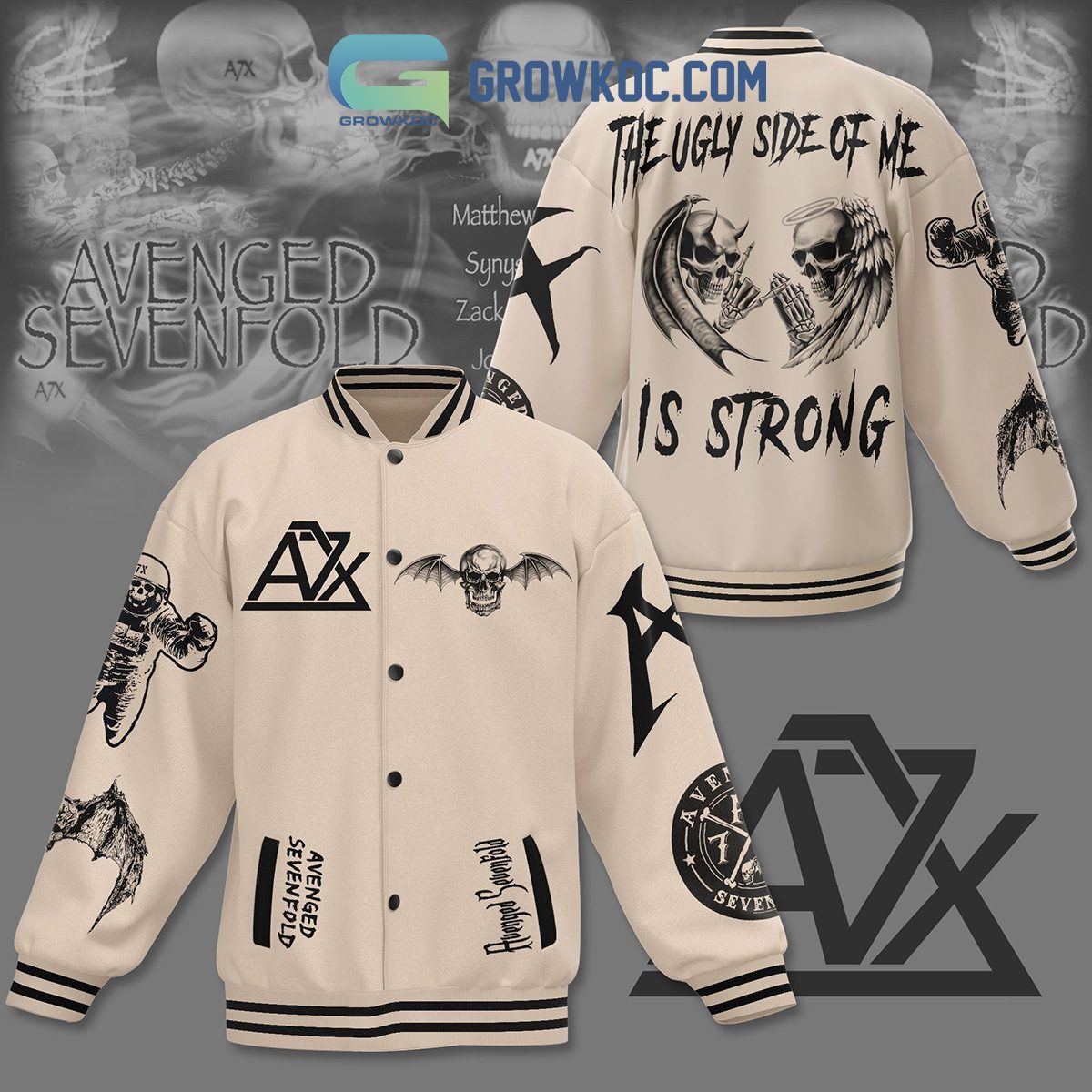 Avenged-Sevenfold-The-Ugly-Side-Of-Me-Is-Strong-Baseball-Jacket-GBJ1130 Avenged Sevenfold The Ugly Side Of Me Is Strong Baseball Jacket GBJ1130