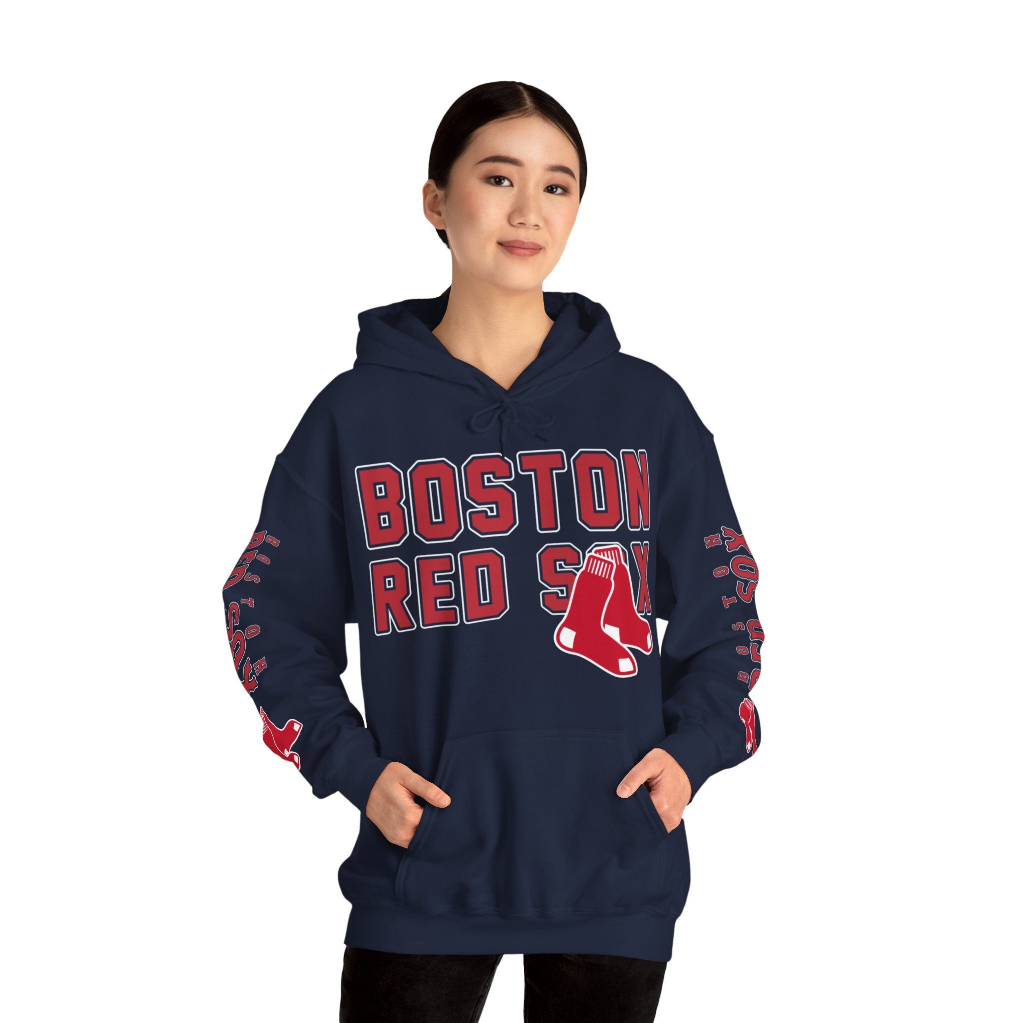Boston-Red-Sox-Bold-Unisex-Hooded-Sweatshirt-JSH1139-2