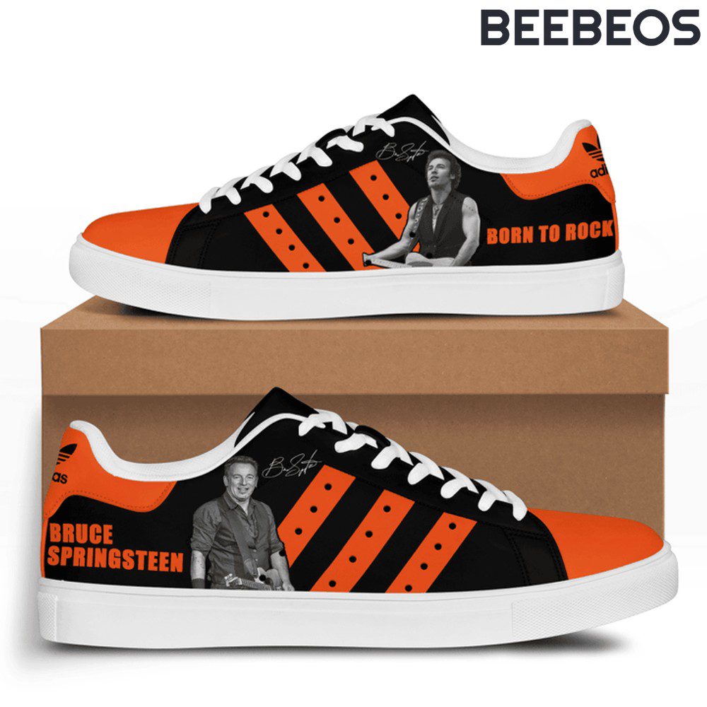 Bruce Springsteen Black Orange Stan Smith Shoes Bruce Springsteen Black Orange Stan Smith Shoes BSS1003