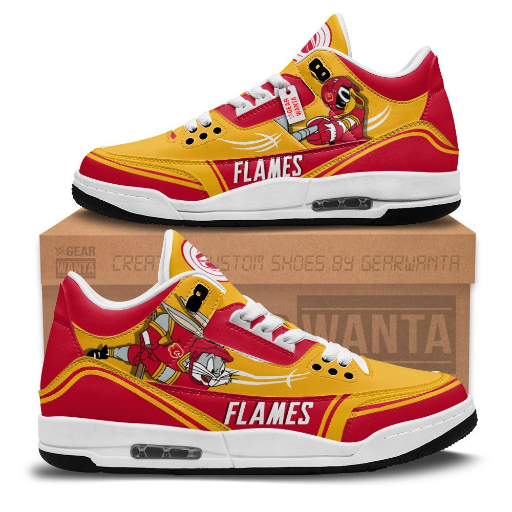 Calgary-Flames-Jordan-3-Sneakers-Custom-Shoes-WJD3197-1