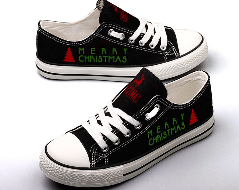 Christmas-Shoes-Christmas-Low-Top-Canvas-Sneakers-ELT1068 Christmas Shoes Christmas Low Top Canvas Sneakers ELT1068