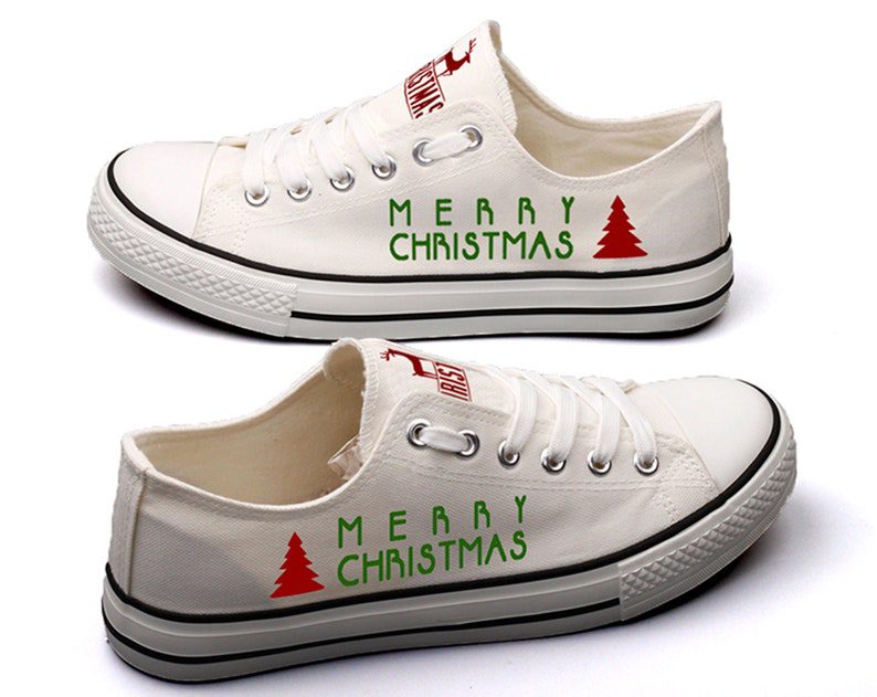 Christmas-Shoes-Christmas-Low-Top-Canvas-Sneakers-ELT1085 Christmas Shoes Christmas Low Top Canvas Sneakers ELT1085