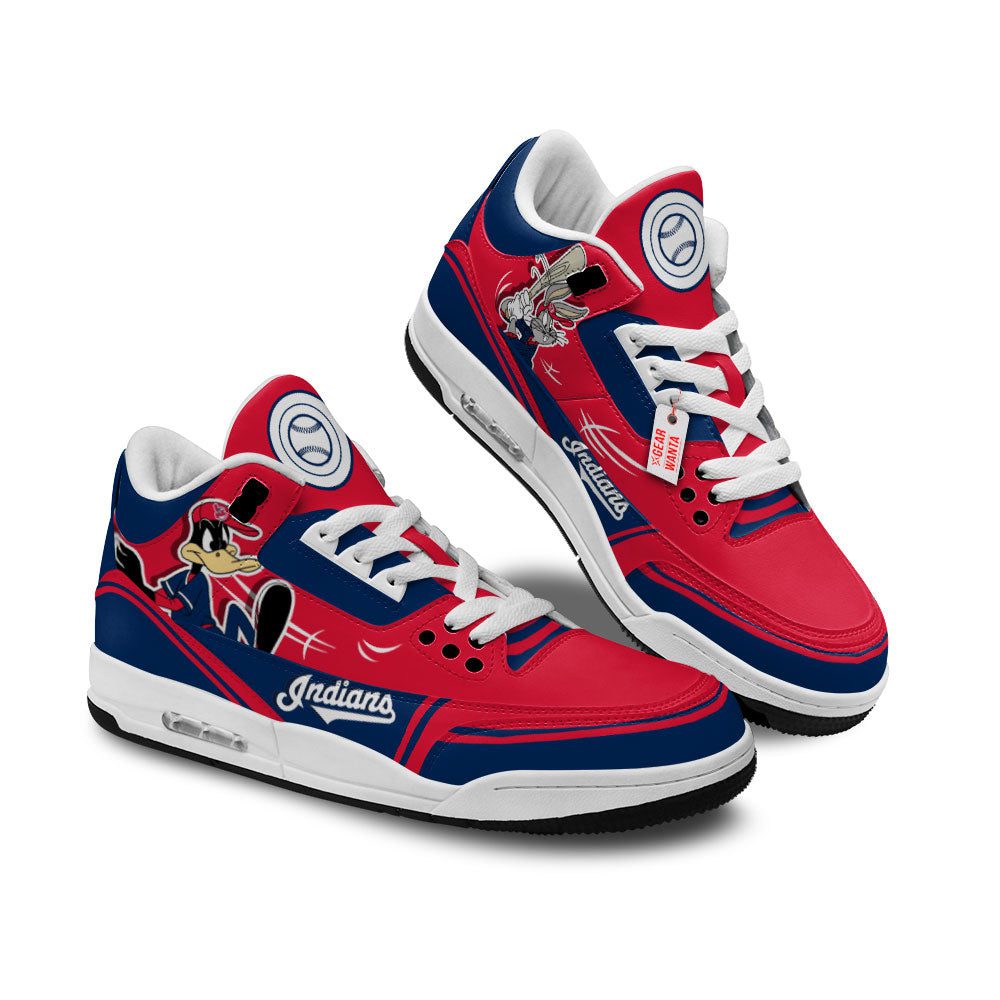 Cleveland-Indians-Jordan-3-Sneakers-Custom-Shoes-WJD3216 Cleveland Indians Jordan 3 Sneakers Custom Shoes WJD3216
