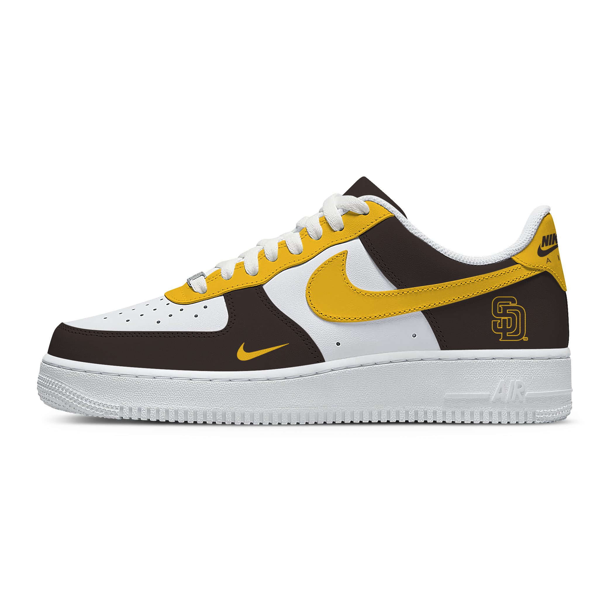 Custom-Nike-Air-Force-1-Low-x-MLB-San-Diego-Padres-AF1-Limited-Sneakers-For-Fan-TCB1001 Custom Nike Air Force 1 Low x MLB San Diego Padres AF1 Limited Sneakers For Fan TCB1001