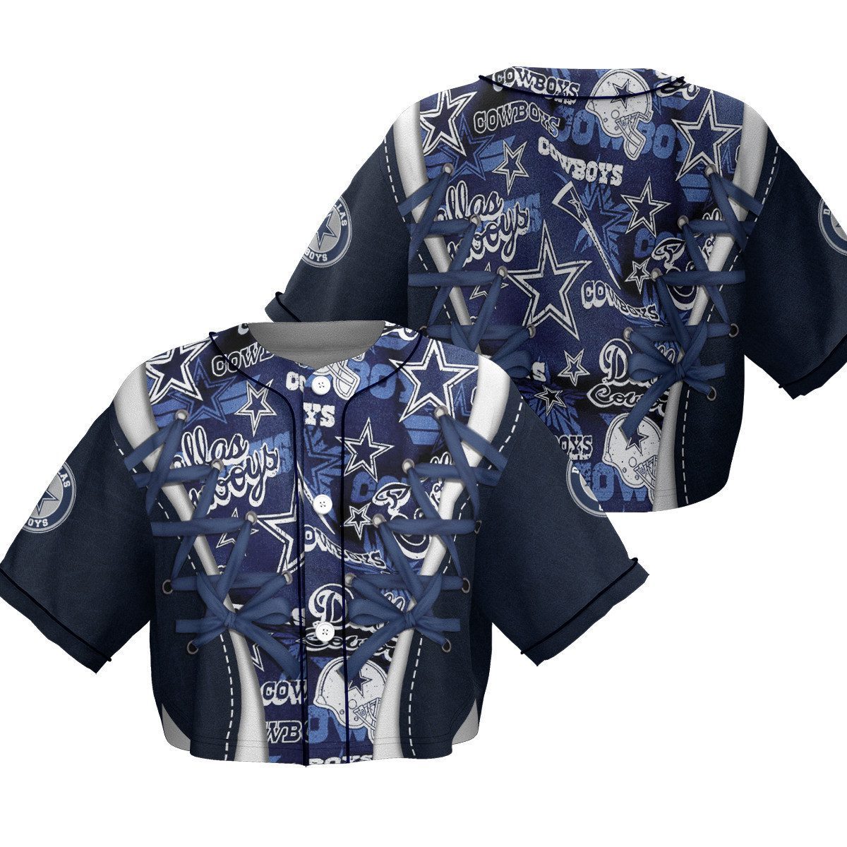 Dallas-Cowboys-Crop-Top-Baseball-Jersey-CBJS1013 Dallas Cowboys Crop Top Baseball Jersey CBJS1013