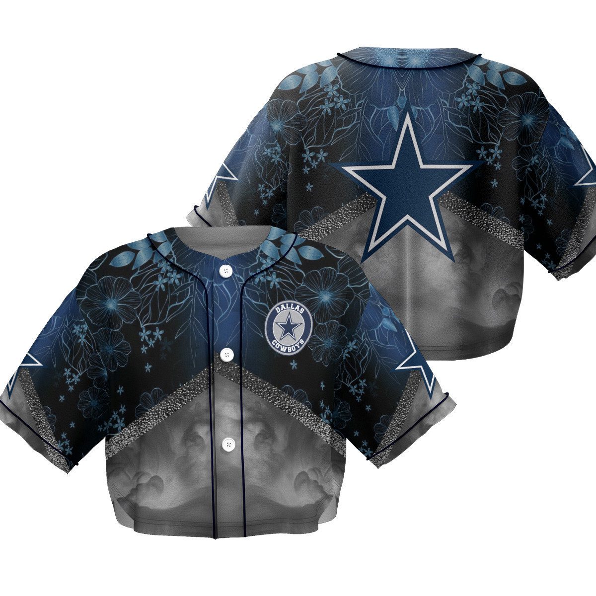 Dallas-Cowboys-Crop-Top-Baseball-Jersey-CBJS1014 Dallas Cowboys Crop Top Baseball Jersey CBJS1014