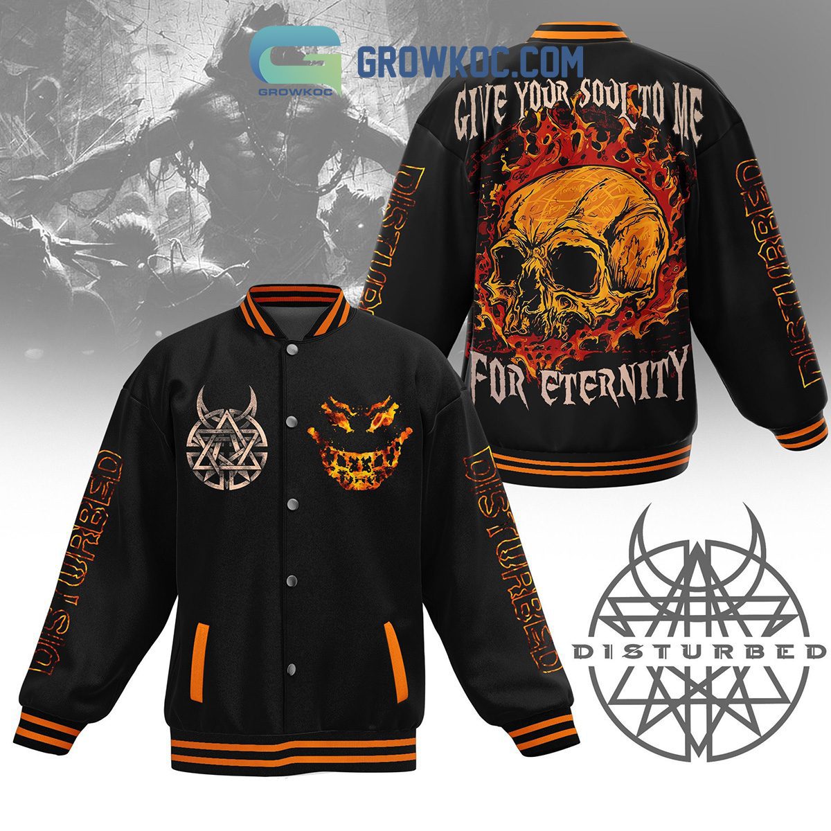 Disturbed-Give-Your-Soul-To-Me-For-Eternity-Fan-Baseball-Jacket-GBJ1245 Disturbed Give Your Soul To Me For Eternity Fan Baseball Jacket GBJ1245