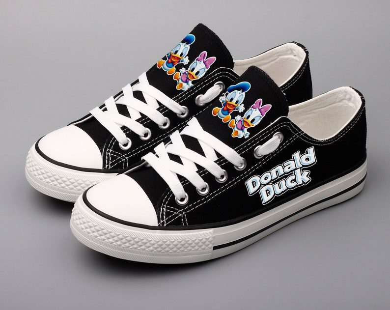 Donald-Duck-Shoes-Low-Top-Canvas-Sneakers-Black-Shoes-ELT1115 Donald Duck Shoes Low Top Canvas Sneakers Black Shoes ELT1115