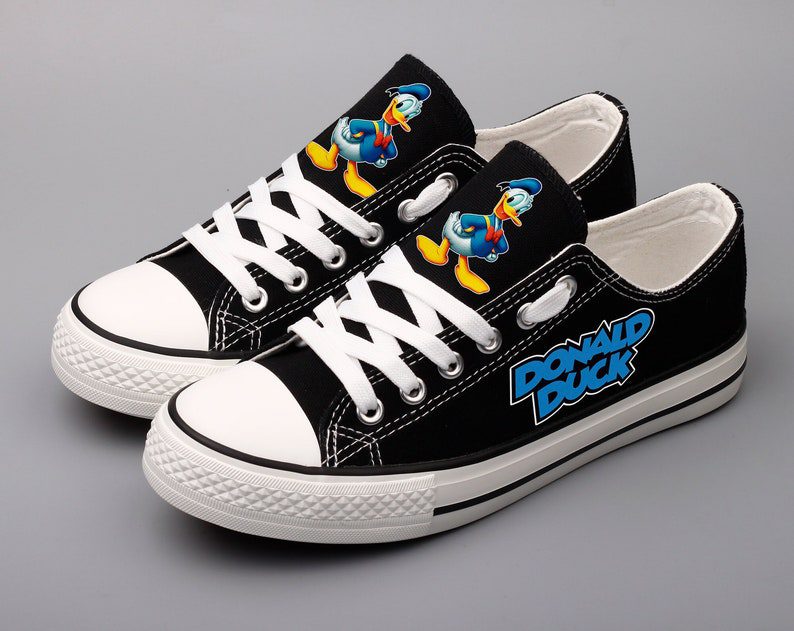Donald-Duck-Shoes-Low-Top-Canvas-Sneakers-Black-Shoes-ELT1116 Donald Duck Shoes Low Top Canvas Sneakers Black Shoes ELT1116