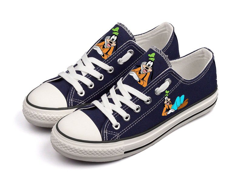 Goofy-Shoes-Low-Top-Canvas-Sneakers-Black-Shoes-Printed-ELT1113 Goofy Shoes Low Top Canvas Sneakers Black Shoes Printed ELT1113