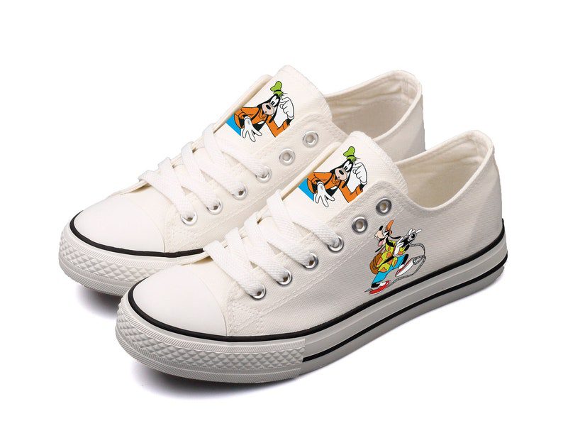Goofy-Shoes-Low-Top-Canvas-Sneakers-Ivory-Shoes-Printed-ELT1109 Goofy Shoes Low Top Canvas Sneakers Ivory Shoes Printed ELT1109