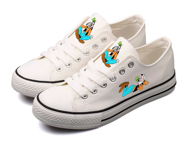 Goofy-Shoes-Low-Top-Canvas-Sneakers-Ivory-Shoes-Printed-ELT1110 Goofy Shoes Low Top Canvas Sneakers Ivory Shoes Printed ELT1110