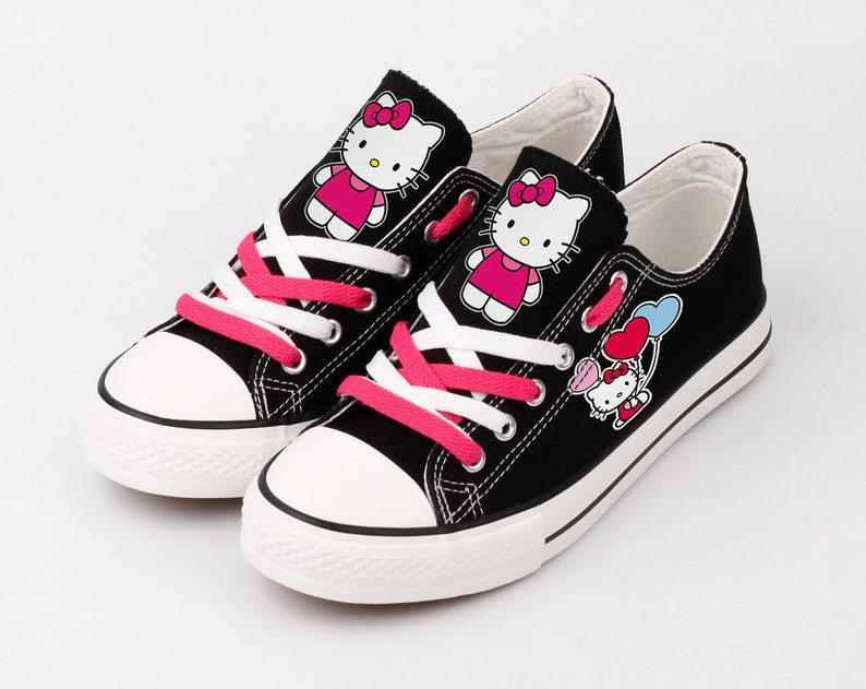 Hello-Kitty-Shoes-Kitty-White-Low-Top-Canvas-Sneakers-ELT1047 Hello Kitty Shoes Kitty White Low Top Canvas Sneakers ELT1047