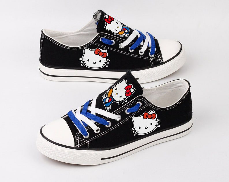 Hello-Kitty-Shoes-Kitty-White-Low-Top-Canvas-Sneakers-ELT1167 Hello Kitty Shoes Kitty White Low Top Canvas Sneakers ELT1167