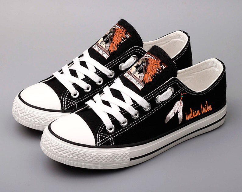 Indians-Shoes-Indians-Culture-Low-Top-Canvas-Sneakers-ELT1078 Indians Shoes Indians Culture Low Top Canvas Sneakers ELT1078