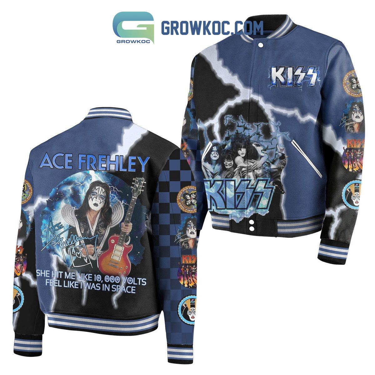 Kiss-She-Hit-Me-Like-10k-Volts-Ace-Frehley-Baseball-Jacket-GBJ1196 Kiss She Hit Me Like 10k Volts Ace Frehley Baseball Jacket GBJ1196