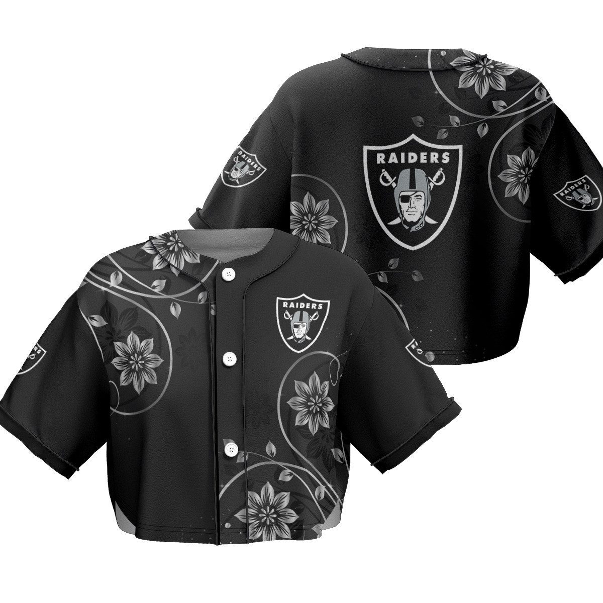 Las-Vegas-Raiders-Crop-Top-Baseball-Jersey-CBJS1027 Las Vegas Raiders Crop Top Baseball Jersey CBJS1027