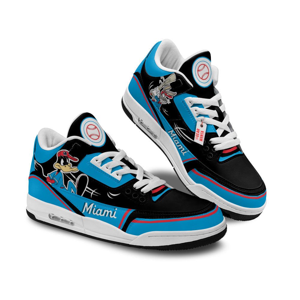 Miami-Marlins-Jordan-3-Sneakers-Custom-Shoes-WJD3210 Miami Marlins Jordan 3 Sneakers Custom Shoes WJD3210