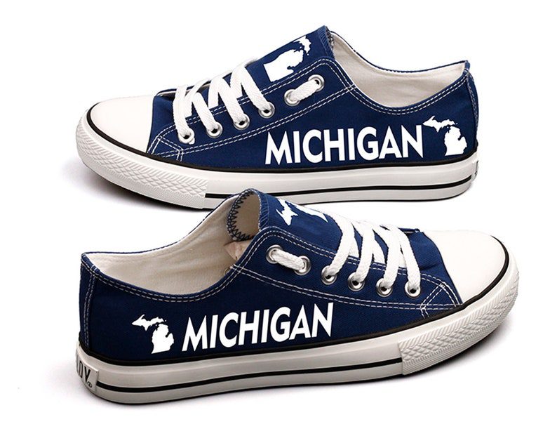 Michigan-Shoes-Michigan-State-Low-Top-Canvas-Sneakers-ELT1084 Michigan Shoes Michigan State Low Top Canvas Sneakers ELT1084