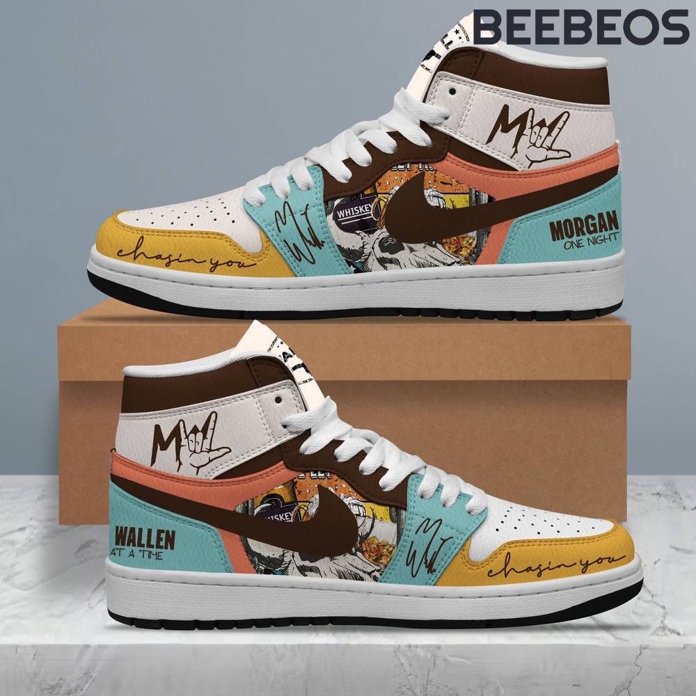 Morgan Wallen One Night At a Time Air Jordan 1 Morgan Wallen One Night At a Time Air Jordan 1 High Top Shoes JD1 Sneakers BJD5033