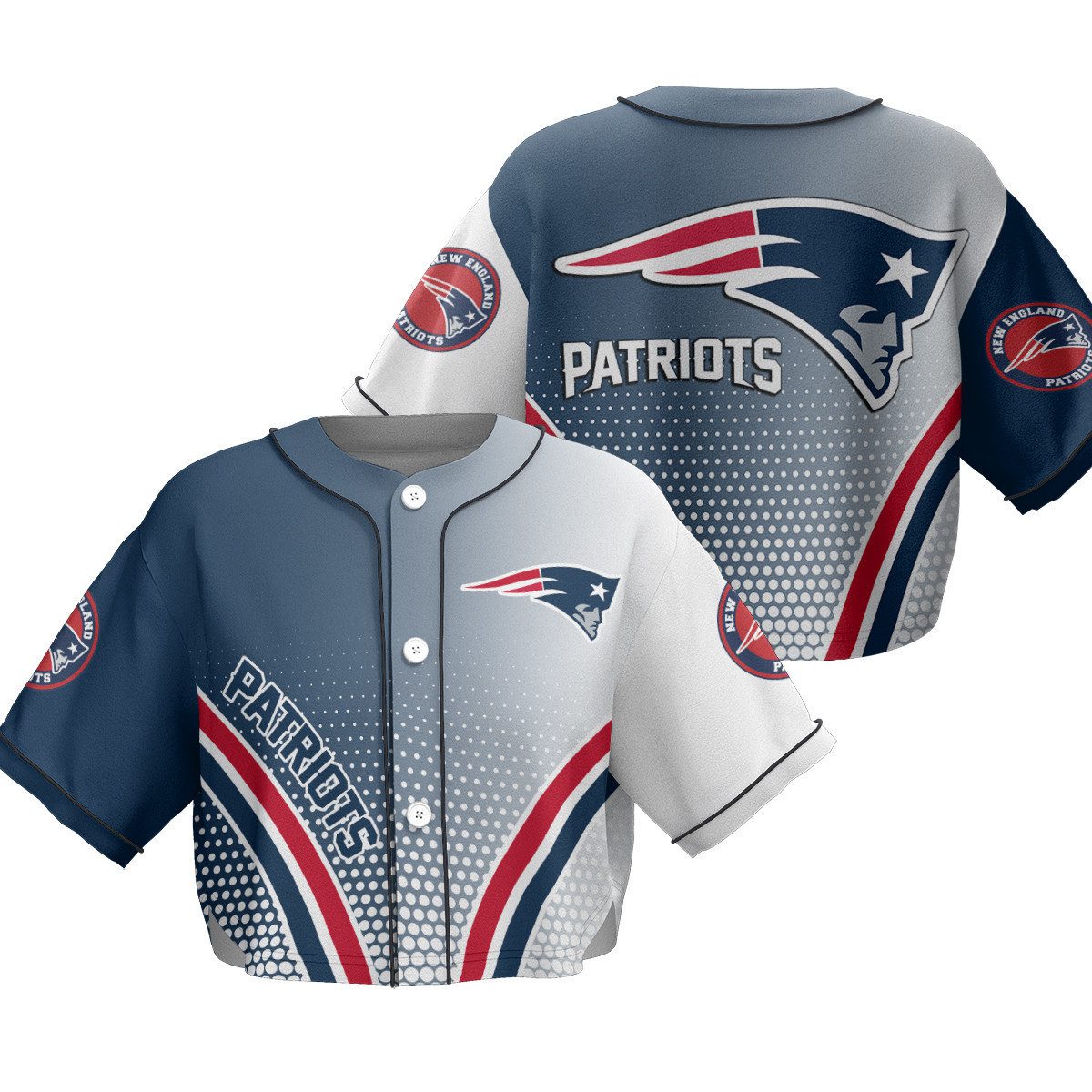 New-England-Patriots-Crop-Top-Baseball-Jersey-CBJS1020 New England Patriots Crop Top Baseball Jersey CBJS1020