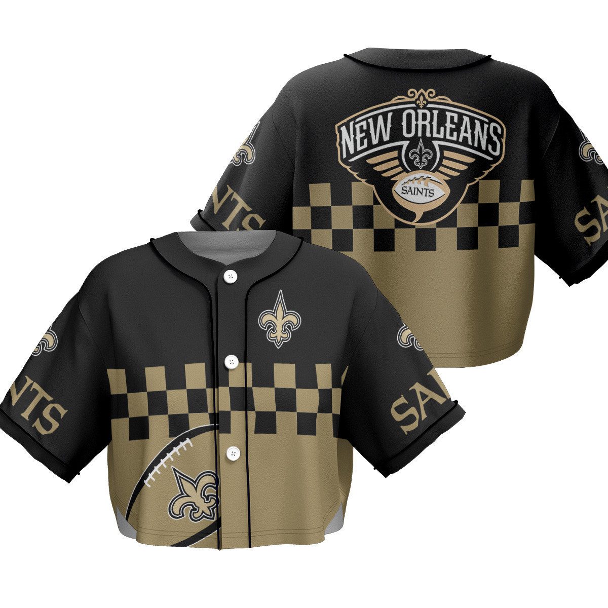 New-Orleans-Saints-Crop-Top-Baseball-Jersey-CBJS1059 New Orleans Saints Crop Top Baseball Jersey CBJS1059