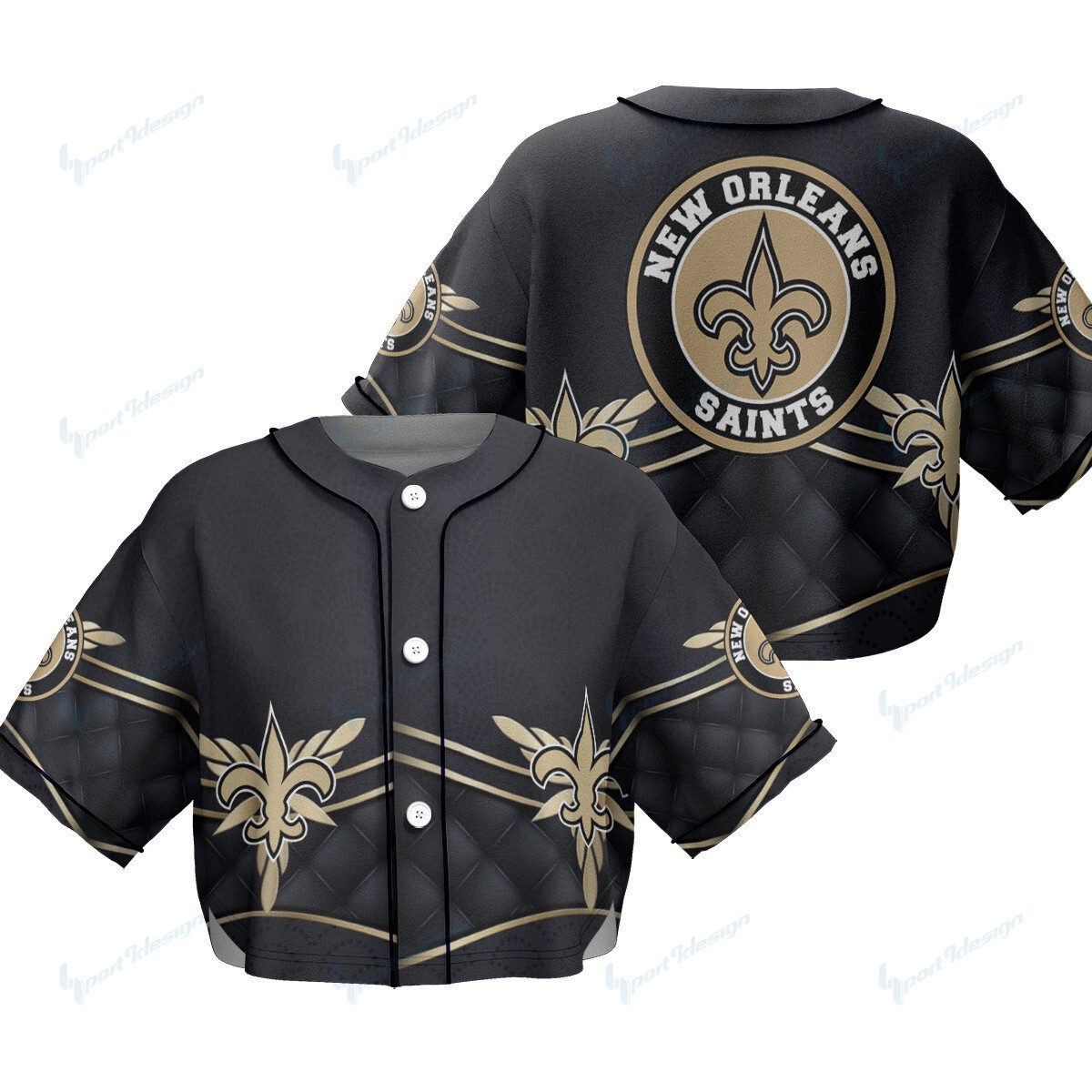 New-Orleans-Saints-Crop-Top-Baseball-Jersey-CBJS1062 New Orleans Saints Crop Top Baseball Jersey CBJS1062